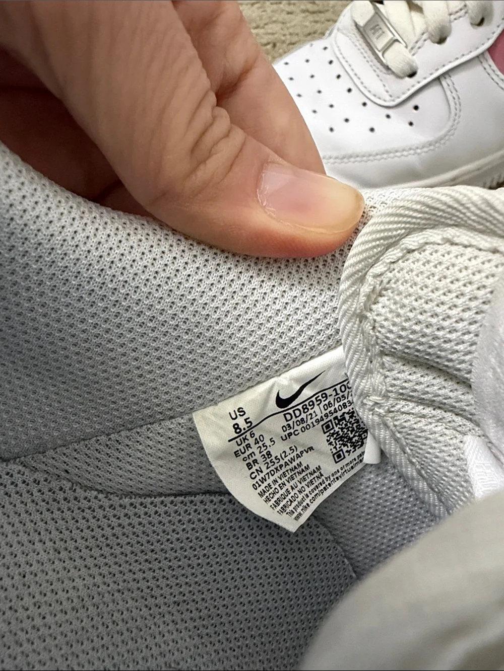 Custom Adidas White and Pink Athletic Sneakers